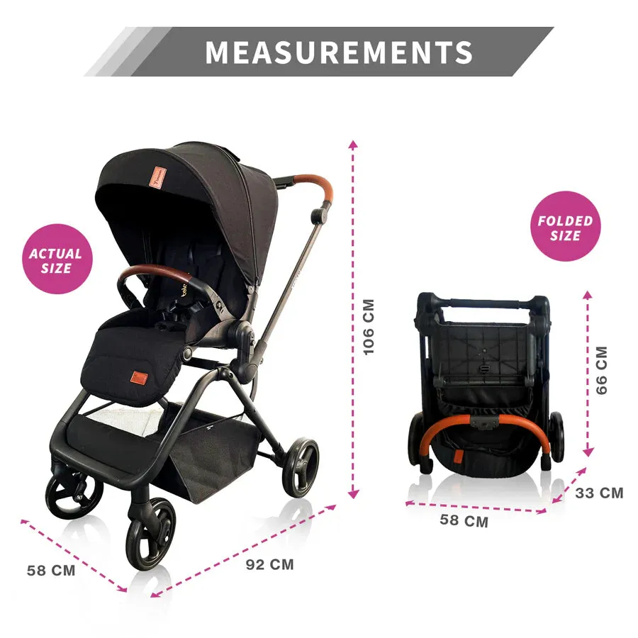 Teknum Stroll-1 Reversible Travel Stroller (Black)