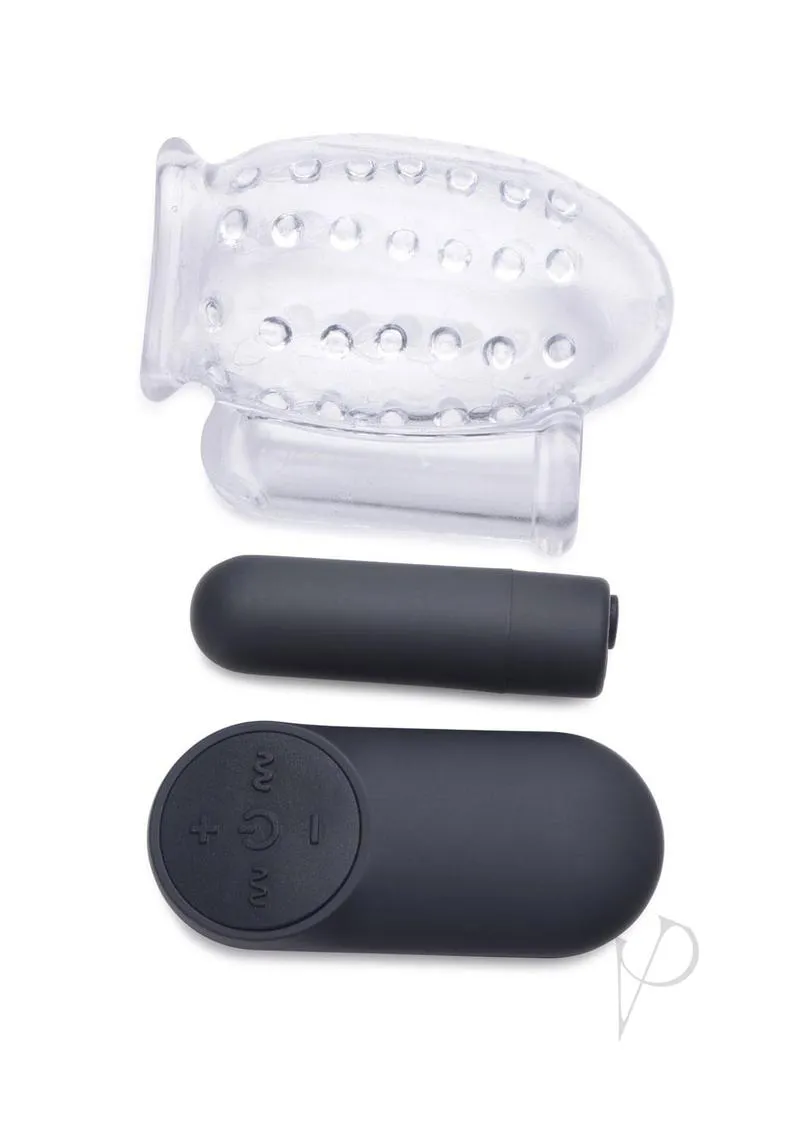 Trinity Men Rechargeable Bullet Penis Head Teaser with Remote Control Clear