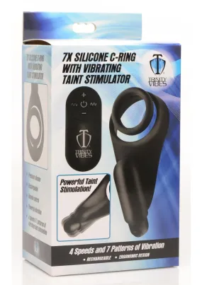 Trinity Men Silicone Rechargeable C-Ring with Vibrating Taint Stimulator and Remote Control