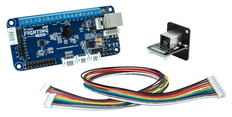 UNIVERSAL MODDING KIT w/Brook PS4/PS3 Fighting Board / Custom USB Cables / 20-pin Harness / USB Pass-Thru (Modding Made Easy Series)