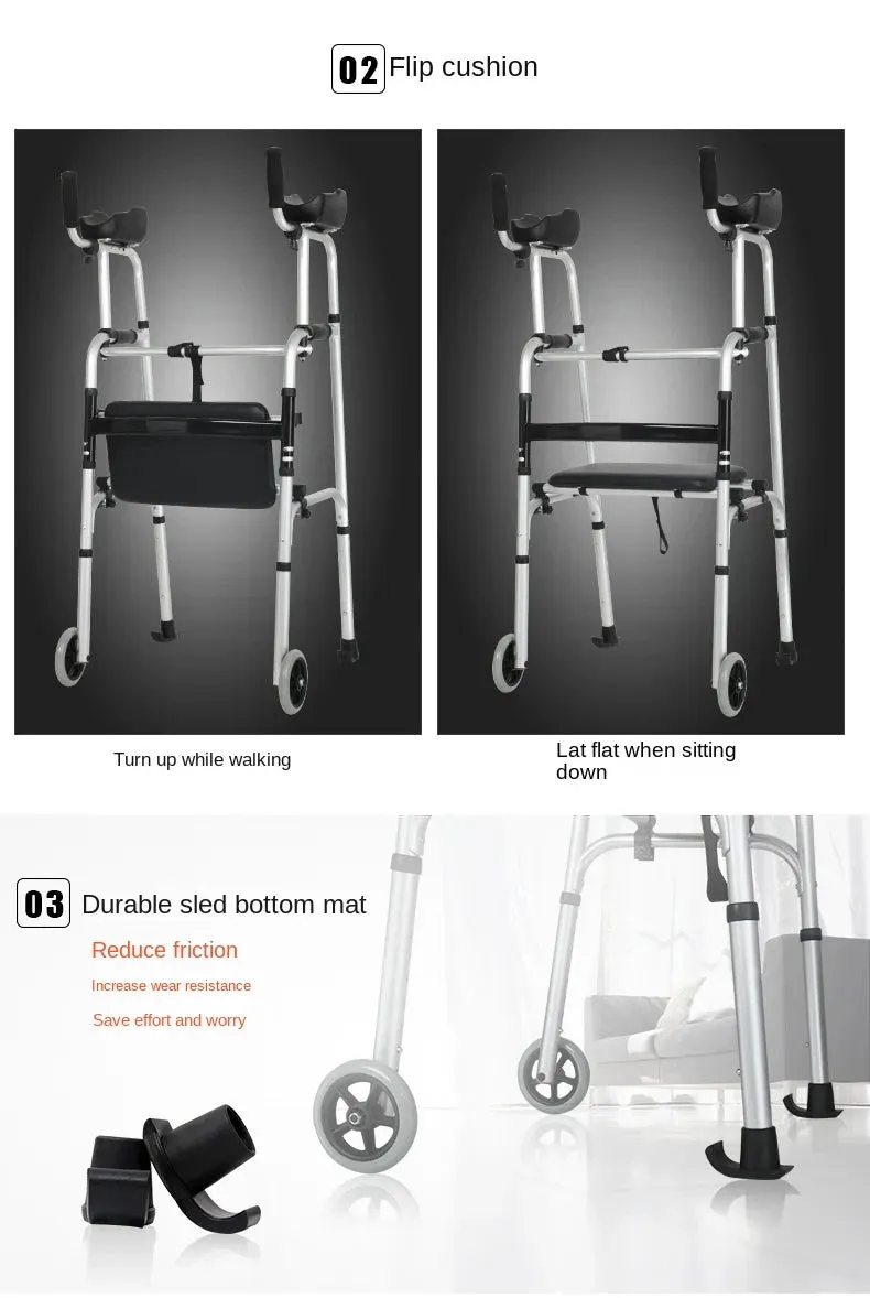 Walking aids for the elderly, lightweight folding lower limb training, household aluminum alloy walkers