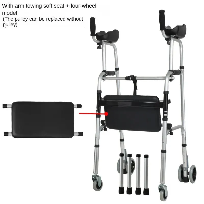 Walking aids for the elderly, lightweight folding lower limb training, household aluminum alloy walkers