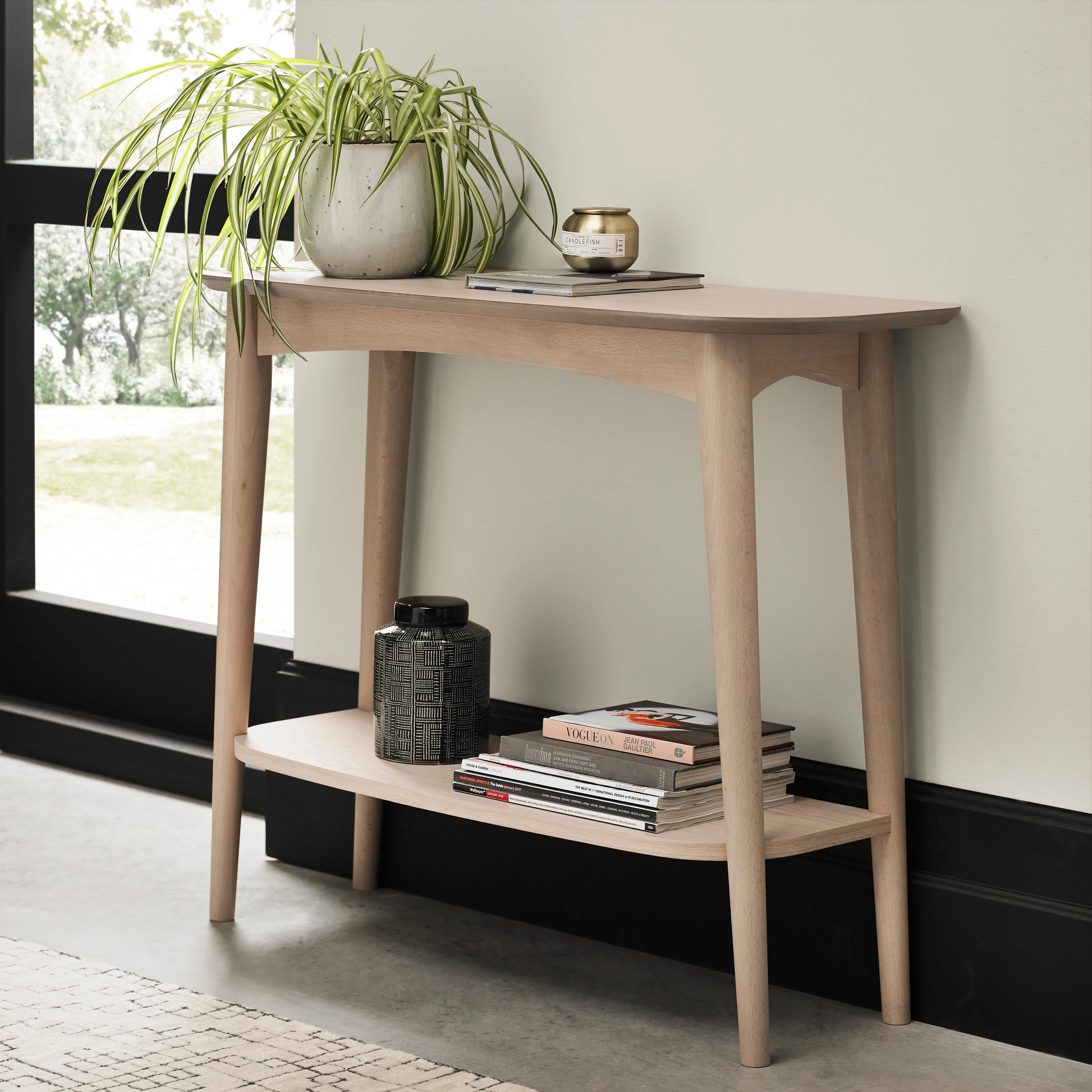 White Oak Narrow Console Table