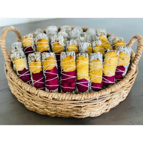 White Sage Smudge Sticks with Dried Rose Petals