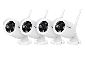 White wireless cameras with night vision (4-pack)