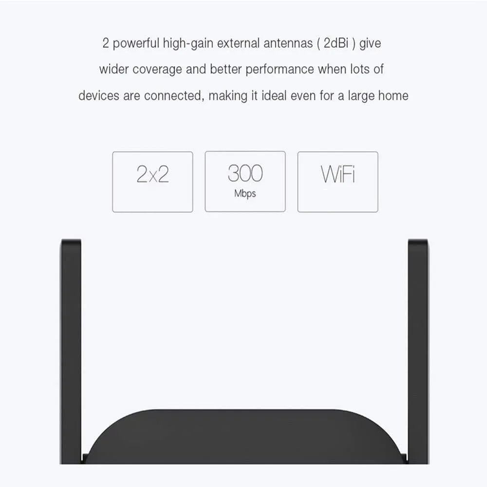 Wi-Fi Range Extender Pro Wifi Repeater, Network Expander, 2x2 External Antenna with Enhanced Wi-Fi Coverage up to 300Mbps