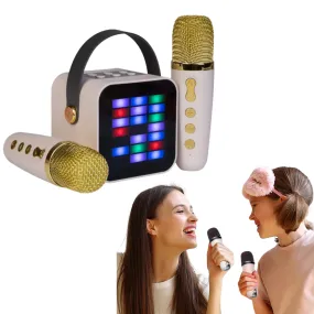 Wireless Karaoke Duo White and Gold