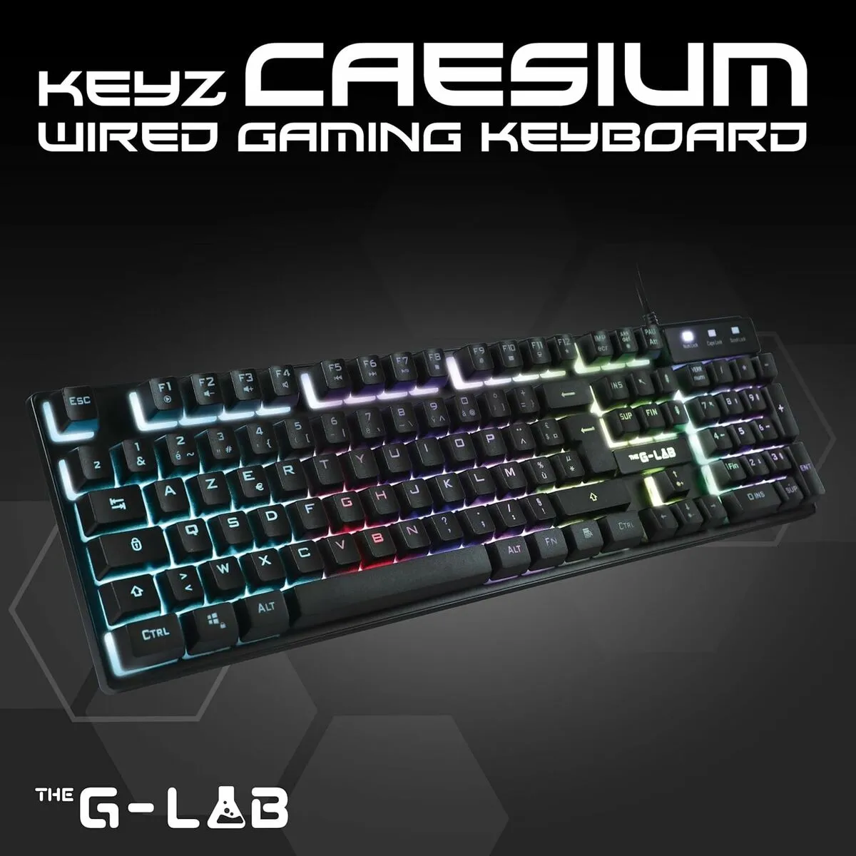 Wireless Keyboard The G-Lab KEYZ-CAESIUMT-W/SP Black