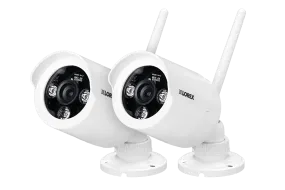 Wireless security cameras with night vision (2-pack)