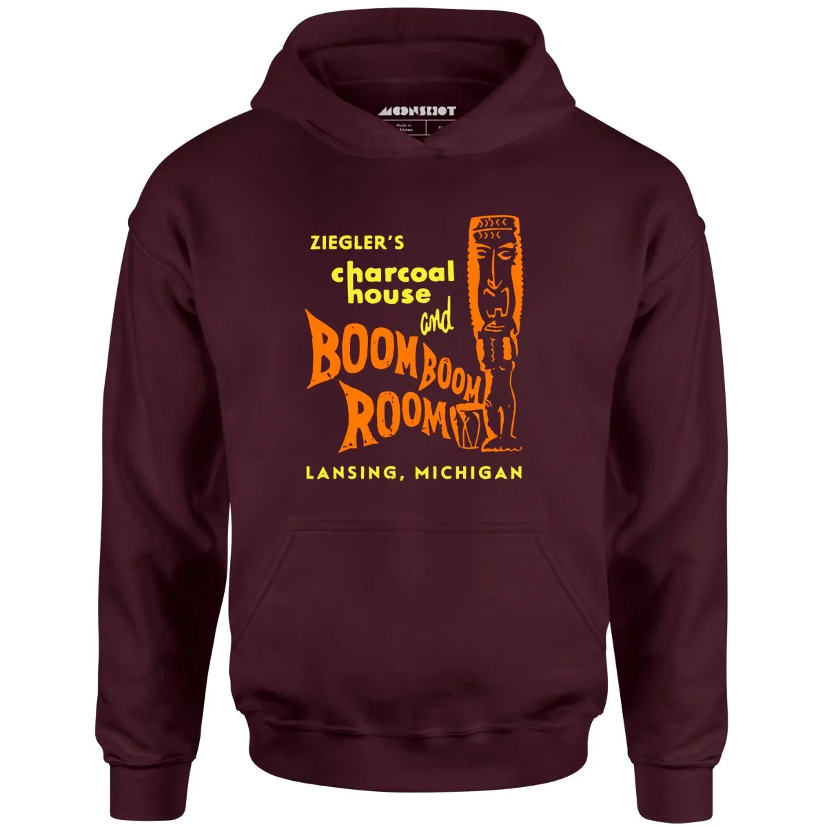 Ziegler's Charcoal House & Boom Boom Room - Lansing, MI - Vintage Tiki Bar - Unisex Hoodie