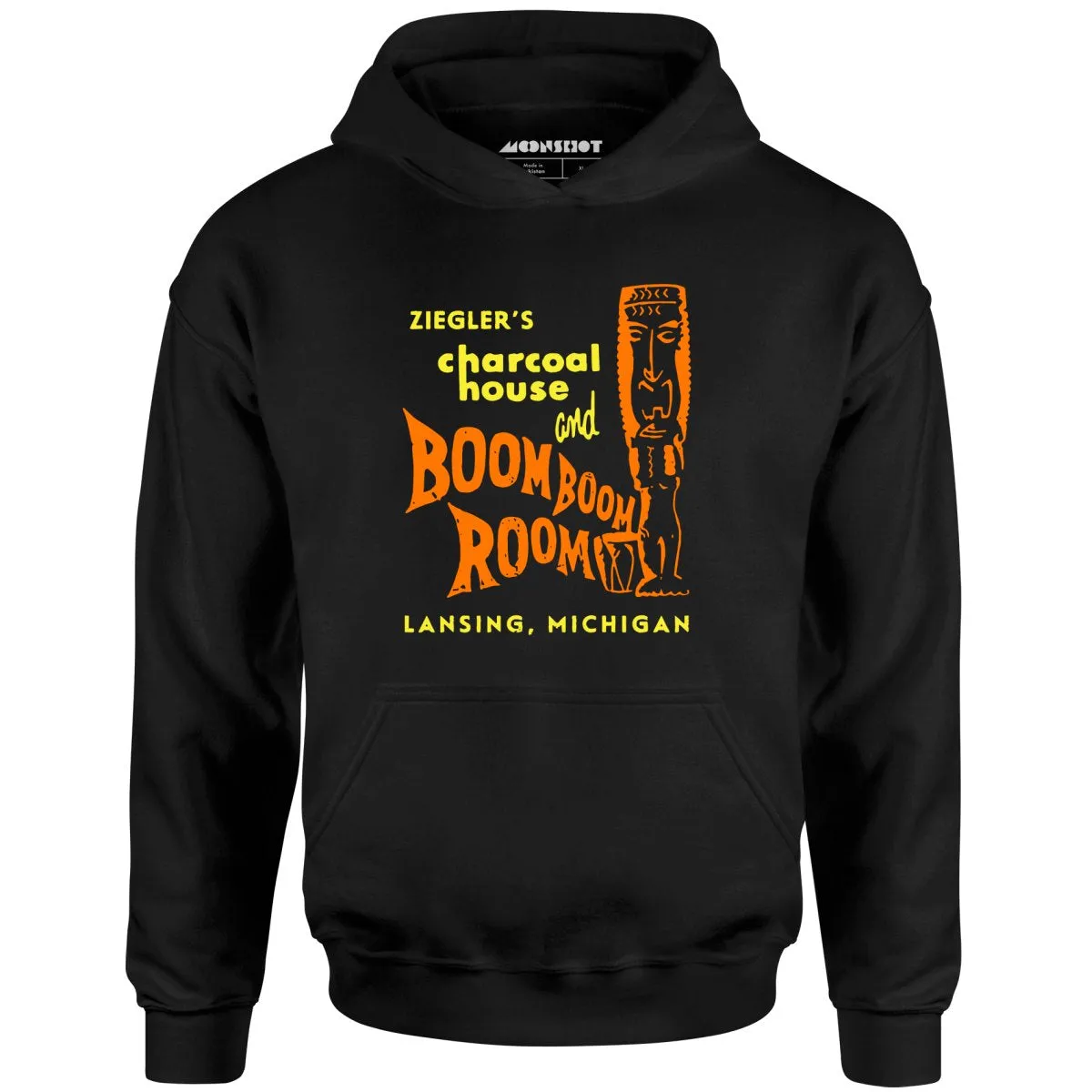 Ziegler's Charcoal House & Boom Boom Room - Lansing, MI - Vintage Tiki Bar - Unisex Hoodie