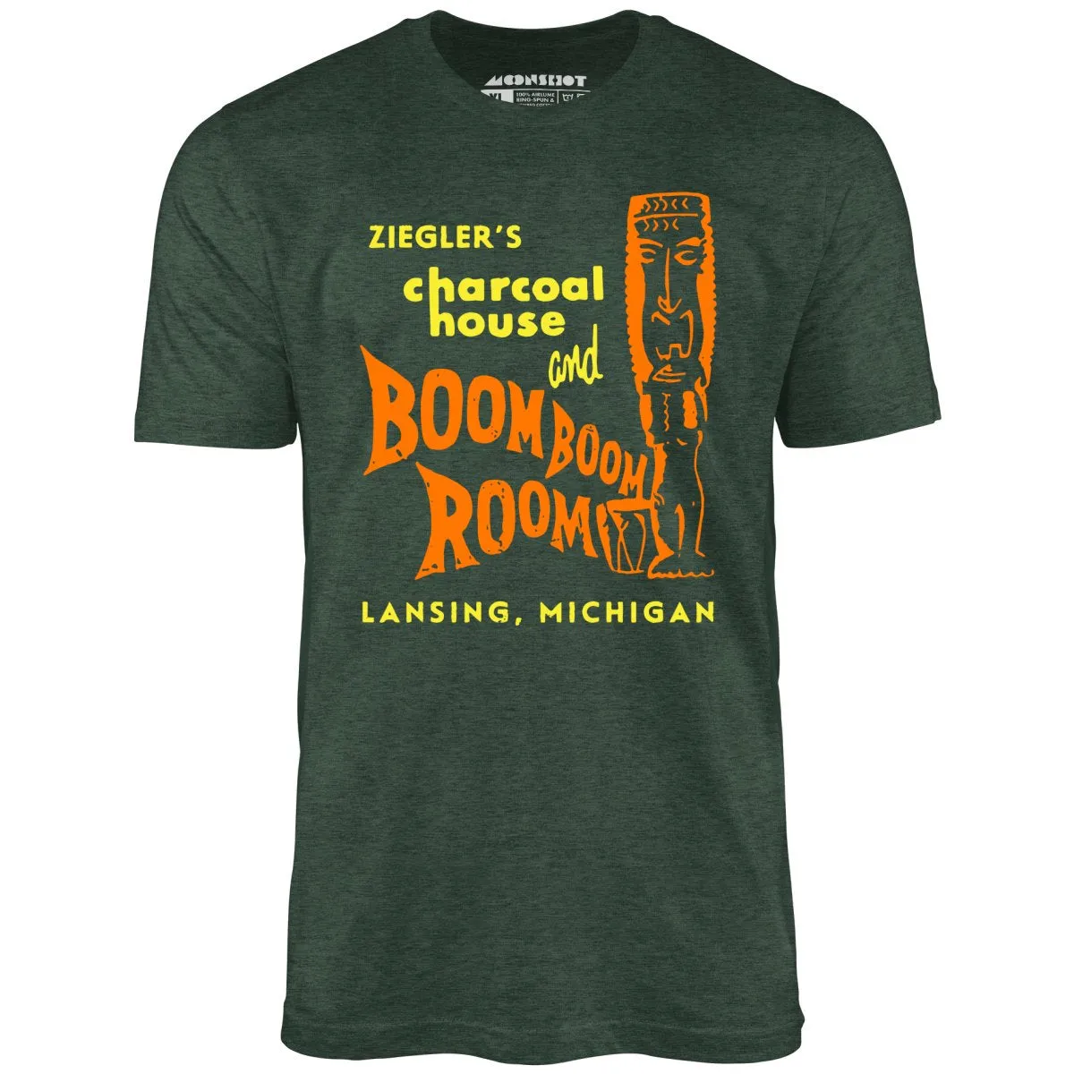 Ziegler's Charcoal House & Boom Boom Room - Lansing, MI - Vintage Tiki Bar - Unisex T-Shirt