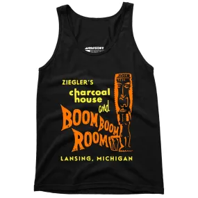 Ziegler's Charcoal House & Boom Boom Room - Lansing, MI - Vintage Tiki Bar - Unisex Tank Top